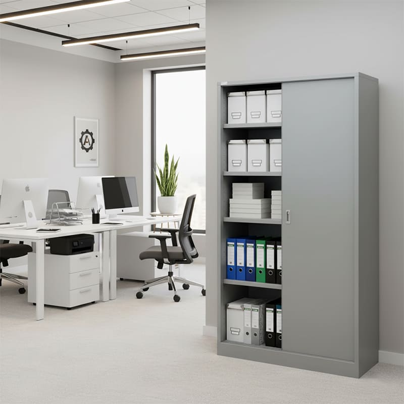 Armário para escritório com 4 prateleiras reforçadas