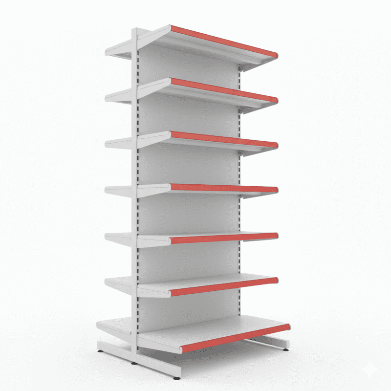 GÔNDOLA CENTRO - 2 METROS COM 7 PRAT. BRANCA