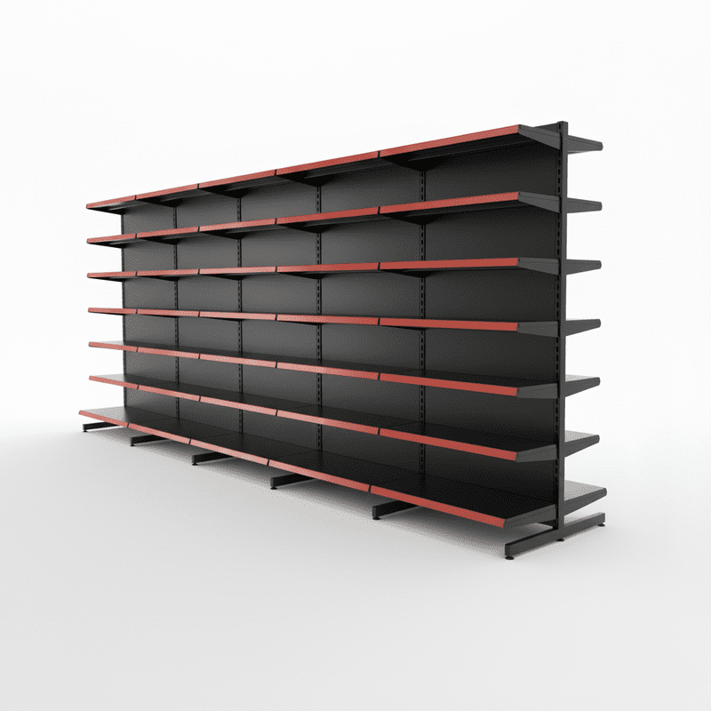 KIT GÔNDOLA CENTRO - 2 METROS COM 7 PRAT. PRETA